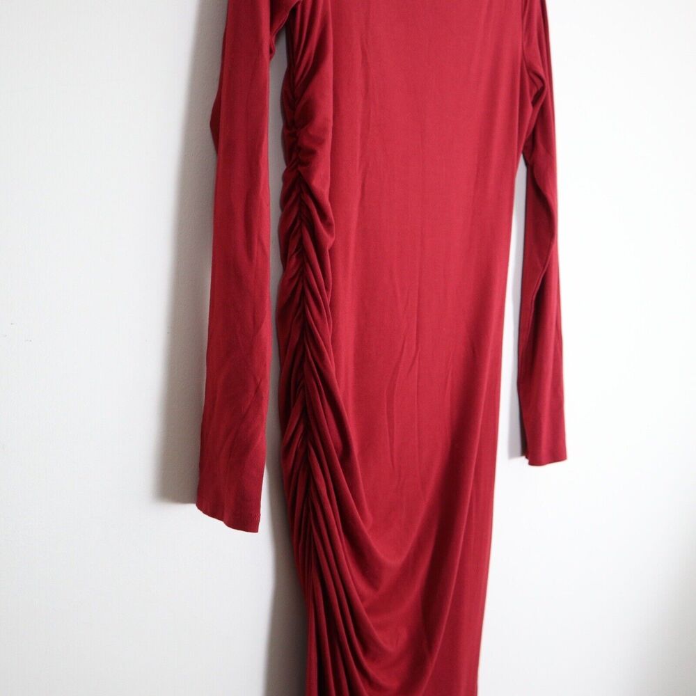 Universal Standard Size 6/8 Simone Ruched Bamboo Jersey Maxi Dress Red - Picture 7 of 12